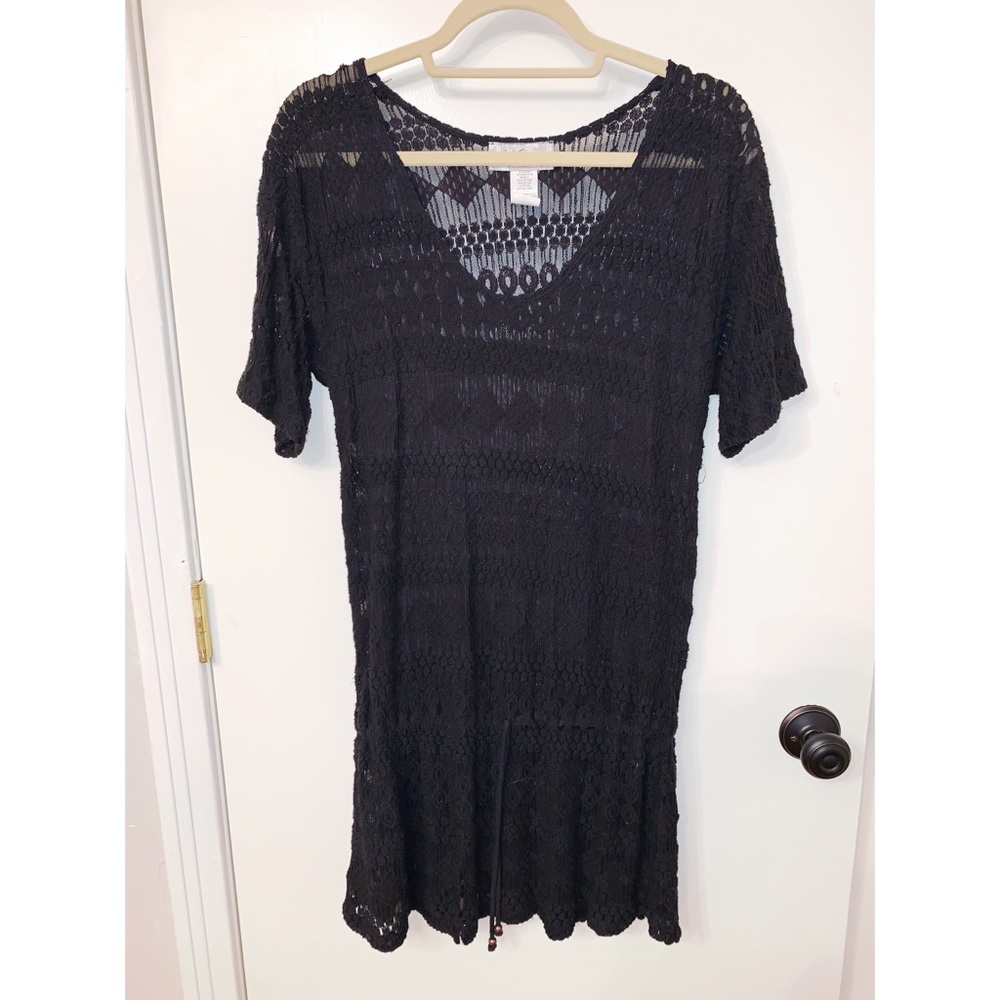 J VALDI COTTON/SHEER SWIM SUIT COVER UP SIZE M